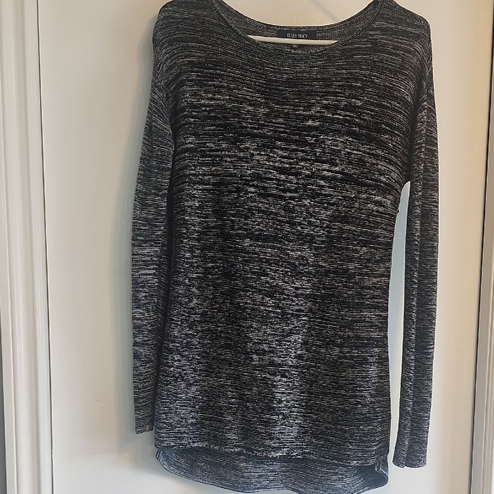 Ellen Tracy Black and White Knit Sweater